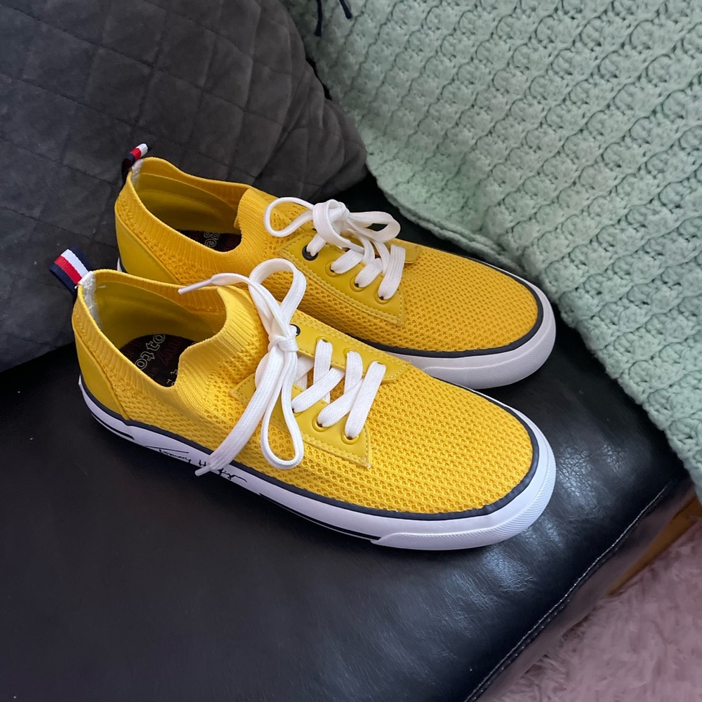 Tommy Hilfiger Yellow Sneakers with White Laces